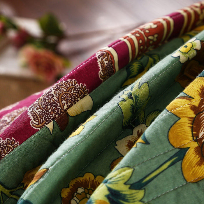 DaDa Bedding Dark Elegance Bohemian Floral Cotton Patchwork Bedspread Set (JHW-550) - DaDa Bedding Collection