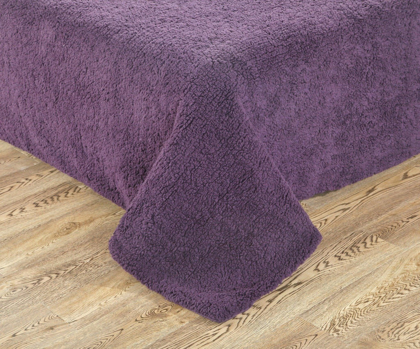 DaDa Bedding Eggplant Aubergine Reversible Quilted Ultra Sonic Throw Blanket Bedspread (BJ0106) - DaDa Bedding Collection