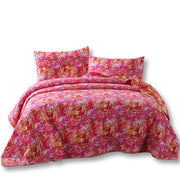 DaDa Bedding Lovely Pop of Colors Lightweight Reversible Quilted Bedspread Set (KBJ1625) - DaDa Bedding Collection