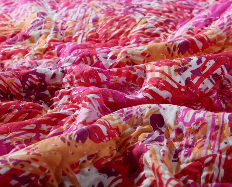 DaDa Bedding Lovely Pop of Colors Lightweight Reversible Quilted Bedspread Set (KBJ1625) - DaDa Bedding Collection