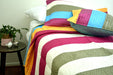 DaDa Bedding Suburban Striped Metallic Shiny Colorful Bedspread Set - Twin (DXJ106215) - DaDa Bedding Collection