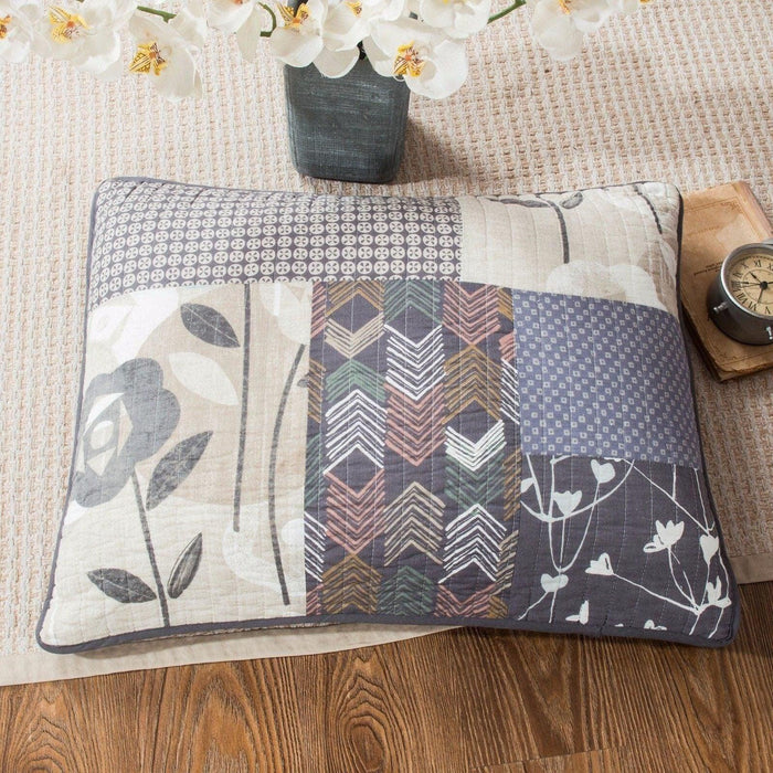 DaDa Bedding Quiet Country Farmhouse Real Patchwork Cotton Bedspread Set (JHW-675) - DaDa Bedding Collection