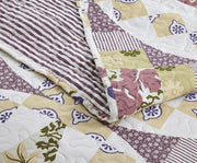 DaDa Bedding Wisteria Cottage Roses Floral Lightweight Quilted Bedspread Set (HS-1003) - DaDa Bedding Collection