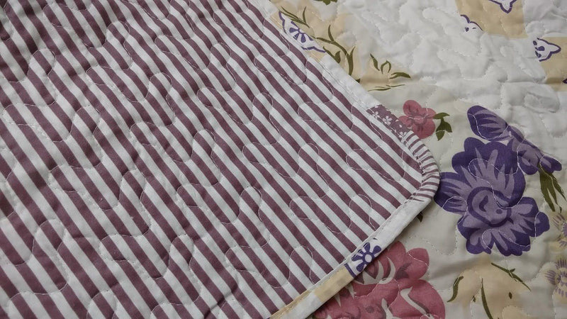 DaDa Bedding Wisteria Cottage Roses Floral Lightweight Quilted Bedspread Set (HS-1003) - DaDa Bedding Collection