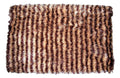 DaDa Bedding Shaggy Soft Door Mat Carpet Rug - 20" x 32" Striped Shiny Coffee Light Beige / Dark Brown - DaDa Bedding Collection
