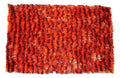 DaDa Bedding Shaggy Soft Rectangle Floor Door Mat Bath Carpet Rug - Striped Orange & Brown - 20" x 32", - DaDa Bedding Collection
