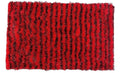 DaDa Bedding Shaggy Soft Rectangle Door Mat Bath Carpet Rug - 20" x 32", Striped Red & Black - DaDa Bedding Collection