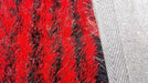 DaDa Bedding Shaggy Soft Rectangle Door Mat Bath Carpet Rug - 20" x 32", Striped Red & Black - DaDa Bedding Collection