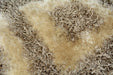DaDa Bedding Shaggy Soft Viscose Champagne Brown Geometric Diamond Large Area Carpet Rug - DaDa Bedding Collection