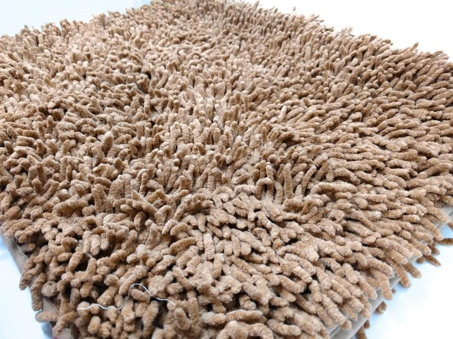 DaDa Bedding Coffee Brown Shaggy Soft Chenille Noodle Carpet Rug