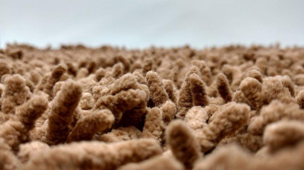 DaDa Bedding Coffee Brown Shaggy Soft Chenille Noodle Carpet Rug Bath Mat - DaDa Bedding Collection