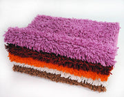 DaDa Bedding Coffee Brown Shaggy Soft Chenille Noodle Carpet Rug Bath Mat - DaDa Bedding Collection