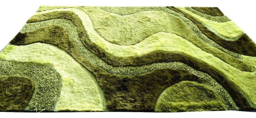 RUG & MAT - DaDa Bedding Three Dimensional 3D Modern Curved Viscose Lime Green Apple Soft Carpet Mat Rug - DaDa Bedding Collection