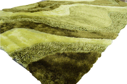 RUG & MAT - DaDa Bedding Three Dimensional 3D Modern Curved Viscose Lime Green Apple Soft Carpet Mat Rug - DaDa Bedding Collection