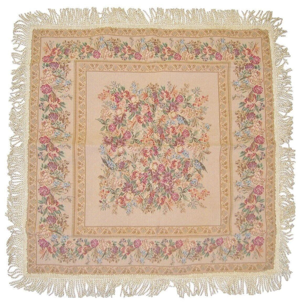 DaDa Bedding Wildflower Wonderland Floral Golden Beige Tan Square Dining Table Cloth (3100) - DaDa Bedding Collection