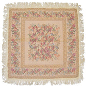 DaDa Bedding Wildflower Wonderland Floral Golden Beige Tan Square Dining Table Cloth (3100) - DaDa Bedding Collection