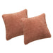 DaDalogy Bedding Set of 2-Pieces Terracotta Warm Brick Coral Orange Velour Corduroy Throw Pillow Covers - 18" x 18" (JHW952) - DaDa Bedding Collection