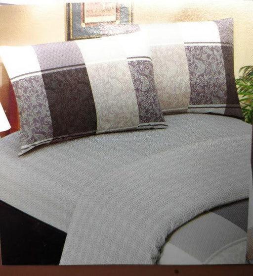 DaDa Bedding Jacquard Grey Floral Paisley Flat Sheet & Pillow Cases Set (FS8222) - DaDa Bedding Collection