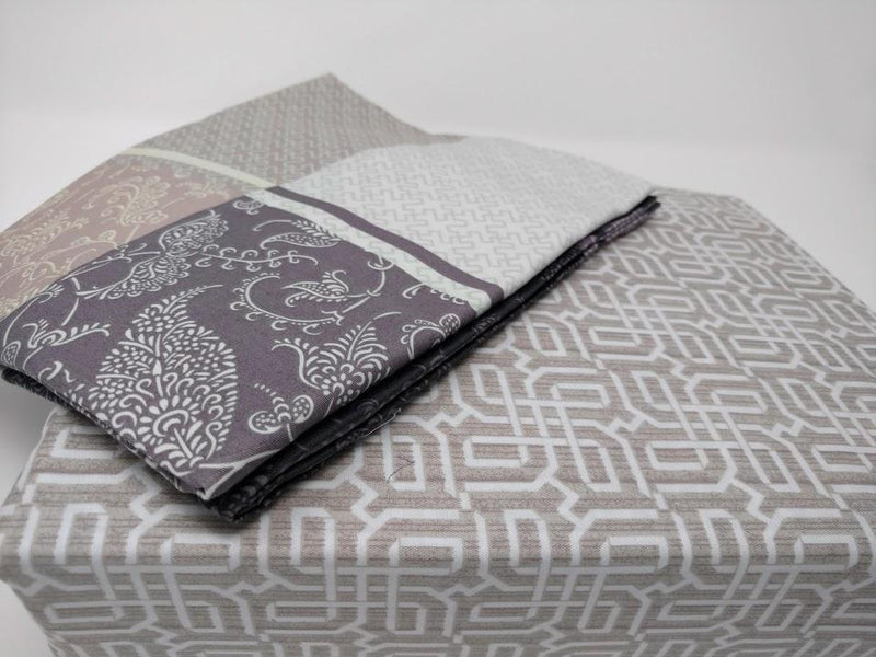 DaDa Bedding Jacquard Grey Floral Paisley Flat Sheet & Pillow Cases Set (FS8222) - DaDa Bedding Collection