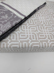 DaDa Bedding Jacquard Grey Floral Paisley Flat Sheet & Pillow Cases Set (FS8222) - DaDa Bedding Collection