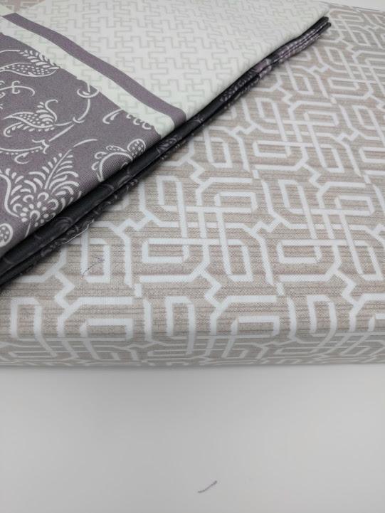 DaDa Bedding Jacquard Grey Floral Paisley Flat Sheet & Pillow Cases Set (FS8222) - DaDa Bedding Collection