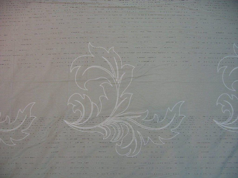 DaDa Bedding Paisley Grey Floral Leaves Fitted Sheet & Pillow Cases Set (FTS8197) - DaDa Bedding Collection