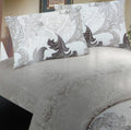 DaDa Bedding Jacquard Paisley Floral Leaves Flat Sheet & Pillow Cases Set - Twin 2-Pieces (FS8197) - DaDa Bedding Collection