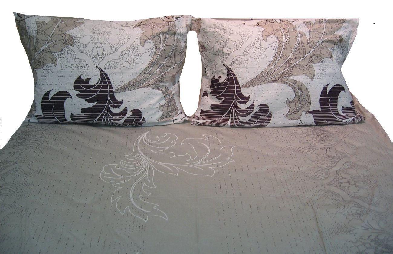 DaDa Bedding Jacquard Paisley Floral Leaves Flat Sheet & Pillow Cases Set - Twin 2-Pieces (FS8197) - DaDa Bedding Collection