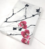 DaDa Bedding Floral Cherry Blossoms Red Purple Fitted Sheet & Pillow Cases Set (FTS8318) - DaDa Bedding Collection