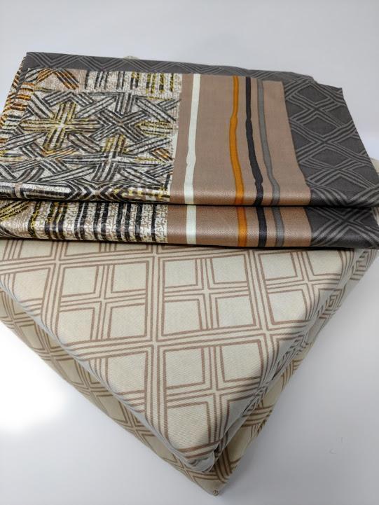 DaDa Bedding Geometric Striped Tan Brown Multi-Color Fitted + Flat Sheet & Pillow Cases Set (FSFS8279) - DaDa Bedding Collection