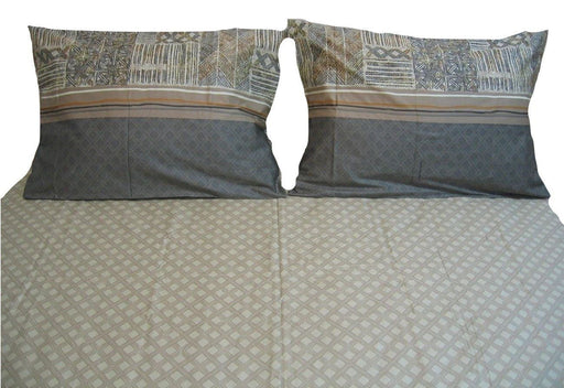 SHEET SET - DaDa Bedding Geometric Striped Multi-Color Flat Sheet & Pillow Cases Set (FS8279) - DaDa Bedding Collection
