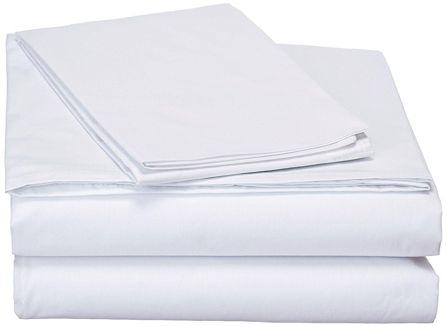 DaDa Bedding White Flat Sheet & Pillow Cases Set (FS098765) - DaDa Bedding Collection