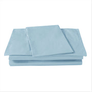 DaDa Bedding Soothing SeaFoam Sky Blue Cotton Fitted Bed Sheet w/Pillow Cases (JHW604) - DaDa Bedding Collection