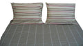 DaDa Bedding Multi White Grey Striped Fitted & Flat Sheets w/ Pillow Cases Set (FSFS8293) - DaDa Bedding Collection