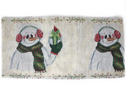 DaDa Bedding Set of 8 Pieces Magical Snowman Holiday Table Tapestry - 4 Placemats, 2 Table Runners, 2 Throw Pillow Covers (9733) - DaDa Bedding Collection