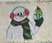 DaDa Bedding Set of 8 Pieces Magical Snowman Holiday Table Tapestry - 4 Placemats, 2 Table Runners, 2 Throw Pillow Covers (9733) - DaDa Bedding Collection
