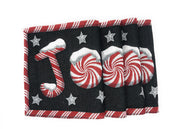 DaDa Bedding Set of 8 Pieces Peppermint Joy Holiday Table Tapestry - 4 Placemats, 2 Table Runners, 2 Throw Pillow Covers (12904) - DaDa Bedding Collection