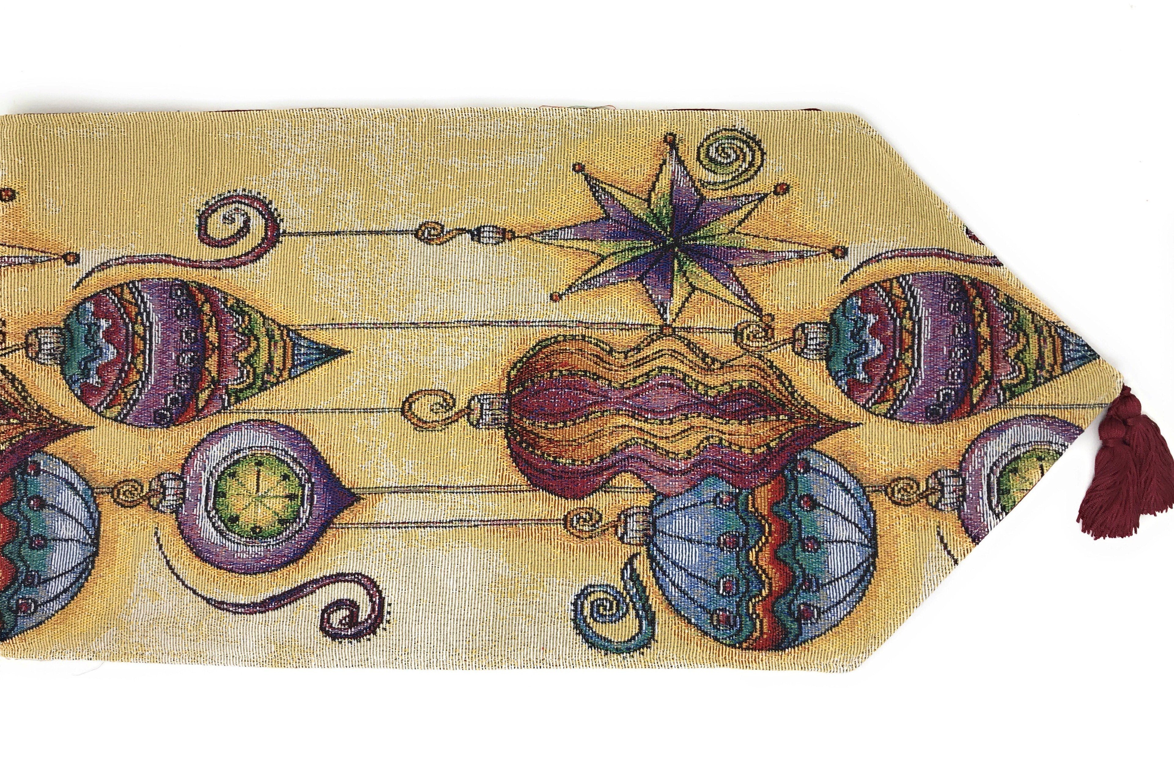 DaDa Bedding Bohemian Ornaments Colorful Holiday Lanterns Tapestry Dining Table Runner (14916) - DaDa Bedding Collection