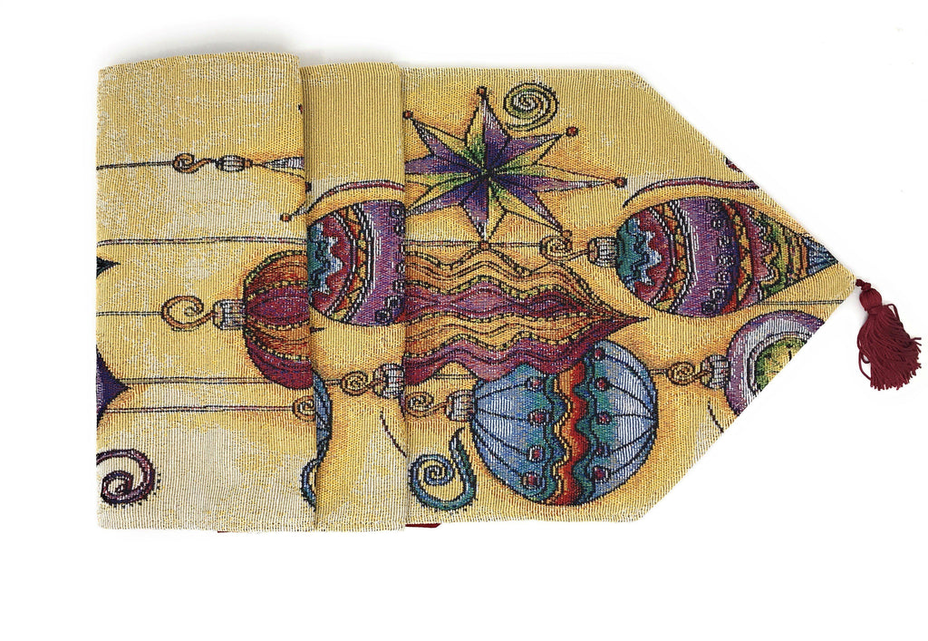 DaDa Bedding Bohemian Ornaments Colorful Holiday Lanterns Tapestry Dining Table Runner (14916) - DaDa Bedding Collection