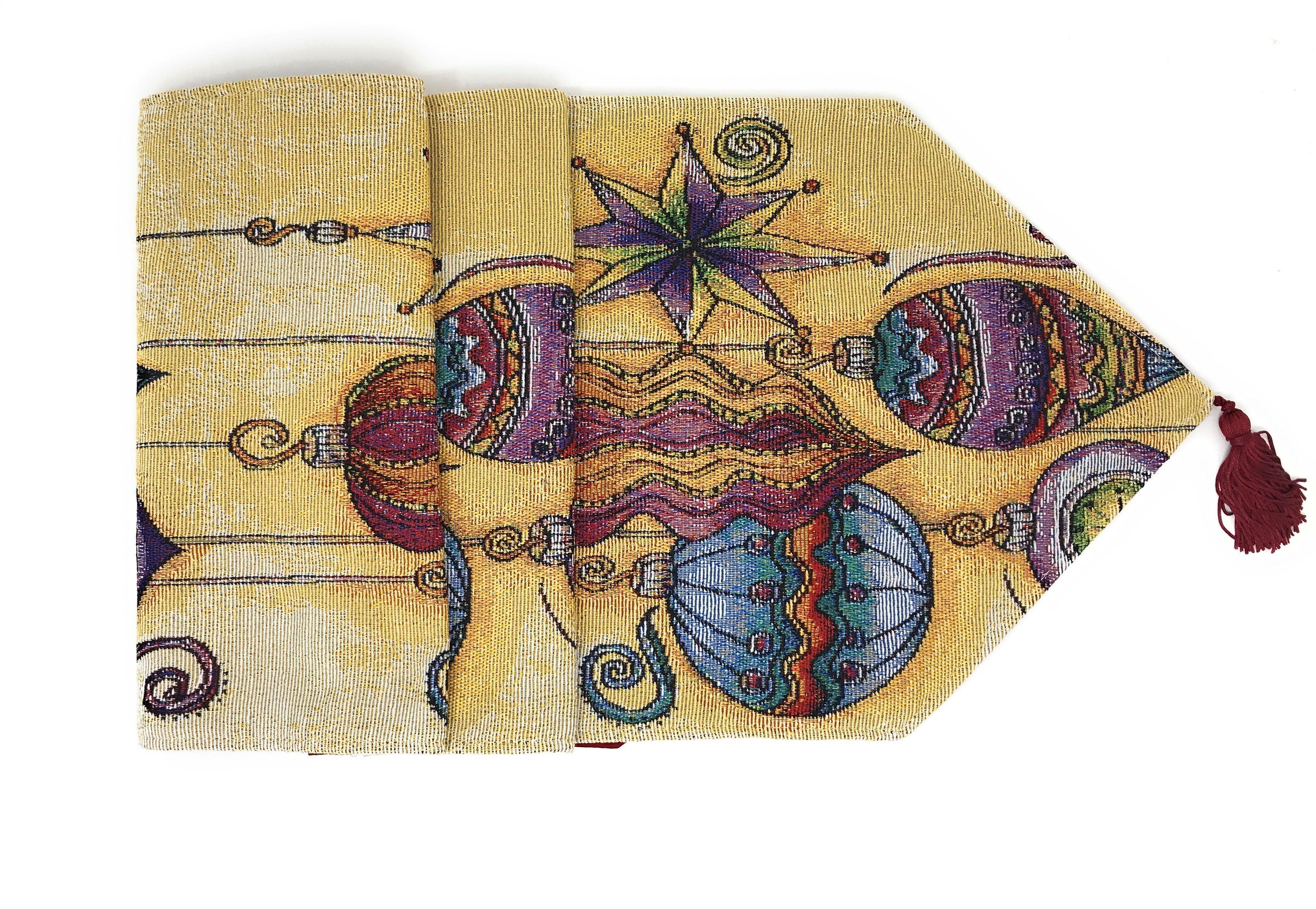 DaDa Bedding Bohemian Ornaments Colorful Holiday Lanterns Tapestry Dining Table Runner (14916) - DaDa Bedding Collection