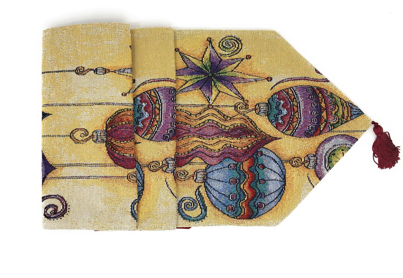 DaDa Bedding Bohemian Ornaments Colorful Holiday Lanterns Tapestry Dining Table Runner (14916) - DaDa Bedding Collection