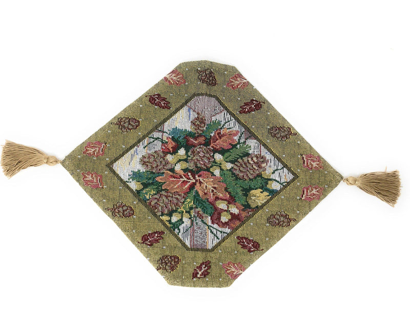 DaDa Bedding Rustic Floral Bouquet Lights Holiday Tapestry Dining Table Runner (6068) - DaDa Bedding Collection