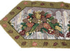 TABLE RUNNER - DaDa Bedding Christmas Fiesta Floral Beige Tapestry Table Runner (6068) - DaDa Bedding Collection