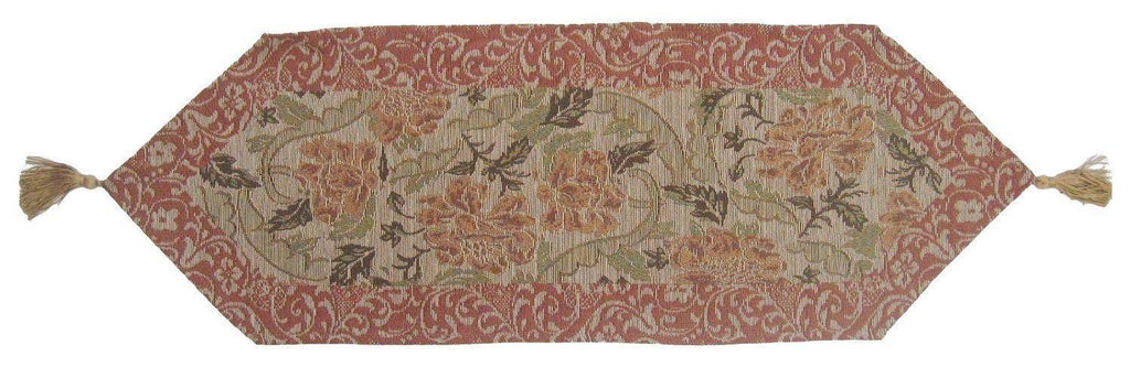 DaDa Bedding Floral Nature Garden Beige Orange Spices Tapestry Table Runner (10072) - DaDa Bedding Collection