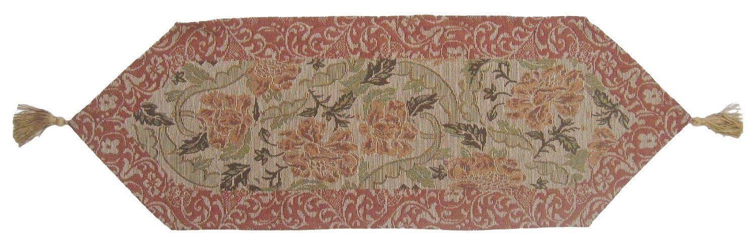 DaDa Bedding Floral Nature Garden Beige Orange Spices Tapestry Table Runner (10072) - DaDa Bedding Collection