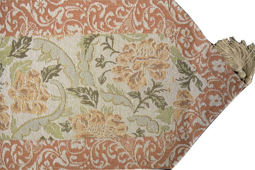 TABLE RUNNER - DaDa Bedding Floral Nature Garden Beige Orange Spices Tapestry Table Runner (10072) - DaDa Bedding Collection