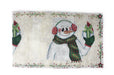 TABLE RUNNER - DaDa Bedding Magical Snowman Table Runner, Holiday White Tapestry (9733) - DaDa Bedding Collection
