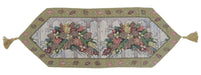 DaDa Bedding Rustic Floral Bouquet Lights Holiday Tapestry Dining Table Runner (6068) - DaDa Bedding Collection