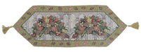 TABLE RUNNER - DaDa Bedding Christmas Fiesta Floral Beige Tapestry Table Runner (6068) - DaDa Bedding Collection