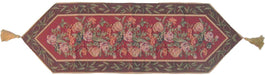 TABLE RUNNER - DaDa Bedding Romantic Floral Field of Roses Burgundy Red Tapestry Table Runner (5594) - DaDa Bedding Collection